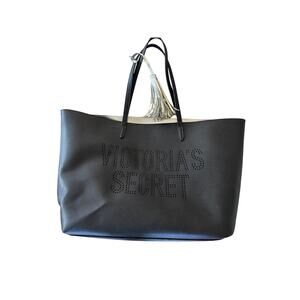 Victoria’s Secret black Y2K purse w handle 12 x16 sparkly bling